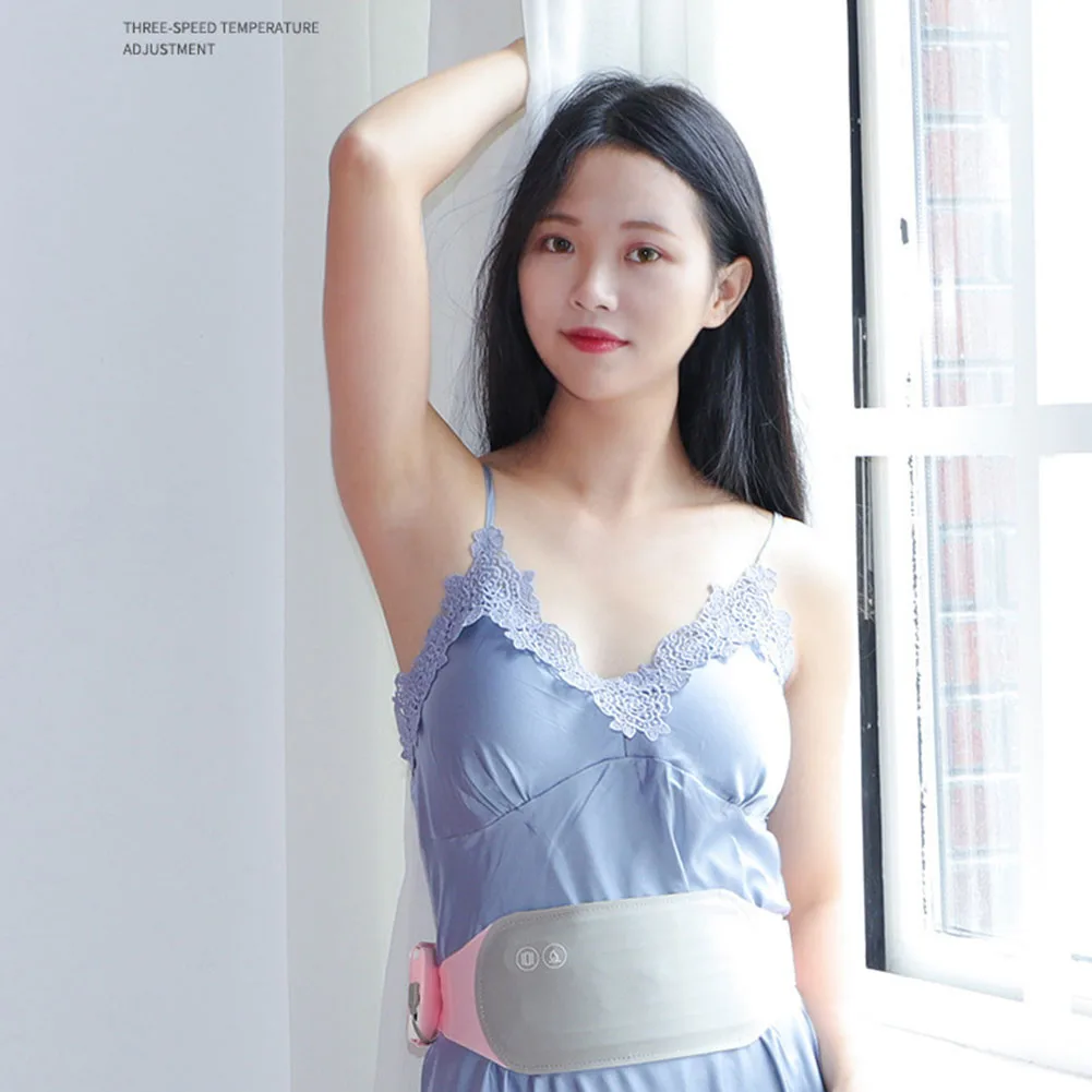 Менструальная Подушка с подогревом теплый дворцовый ремень для снятия боли в менструации Электрический массажный пояс с быстрым нагревом и вибрацией для женщин от боли в животе