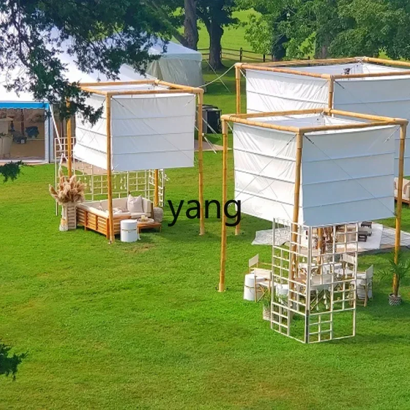 LHcamp square tent bamboo outdoor restaurant camping bar scenic resort sky shade
