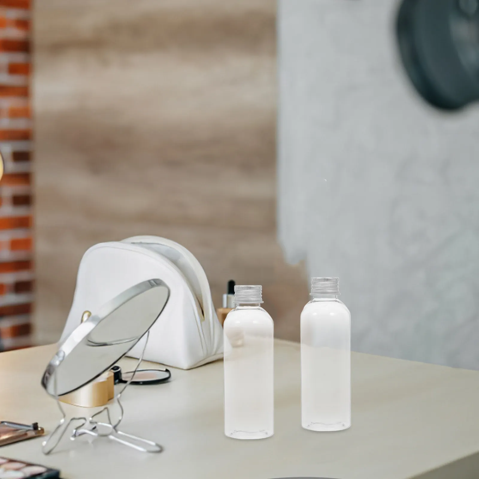 10Pcs Plastic Bottles Transparent Small Leakproof Travel Bottles Aluminum Cap Refillable Liquid Containers Travel Dispenser