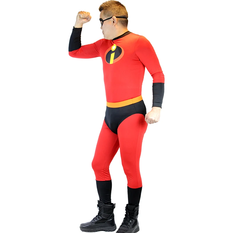 Fancy Dress Superhero Bob Halloween Costume  Mr. I 2 jumpsuit Costume adult mens Cosplay