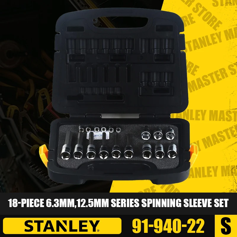 STANLEY 91-940-22 91-941-22 91-942-22 6.3Mm,12.5Mm Series Spinning Sleeve Set 1/4in 1/2in Sockets Hand Tools Car Repairs