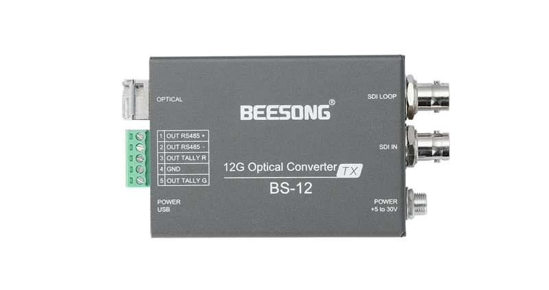Convertidor de Fibra Óptica HO-LINK BS-12 12G SDI a Fibra, Conector LC de Video/Tally, 10 km, para Equipos de Fibra Óptica de Grado Profesional