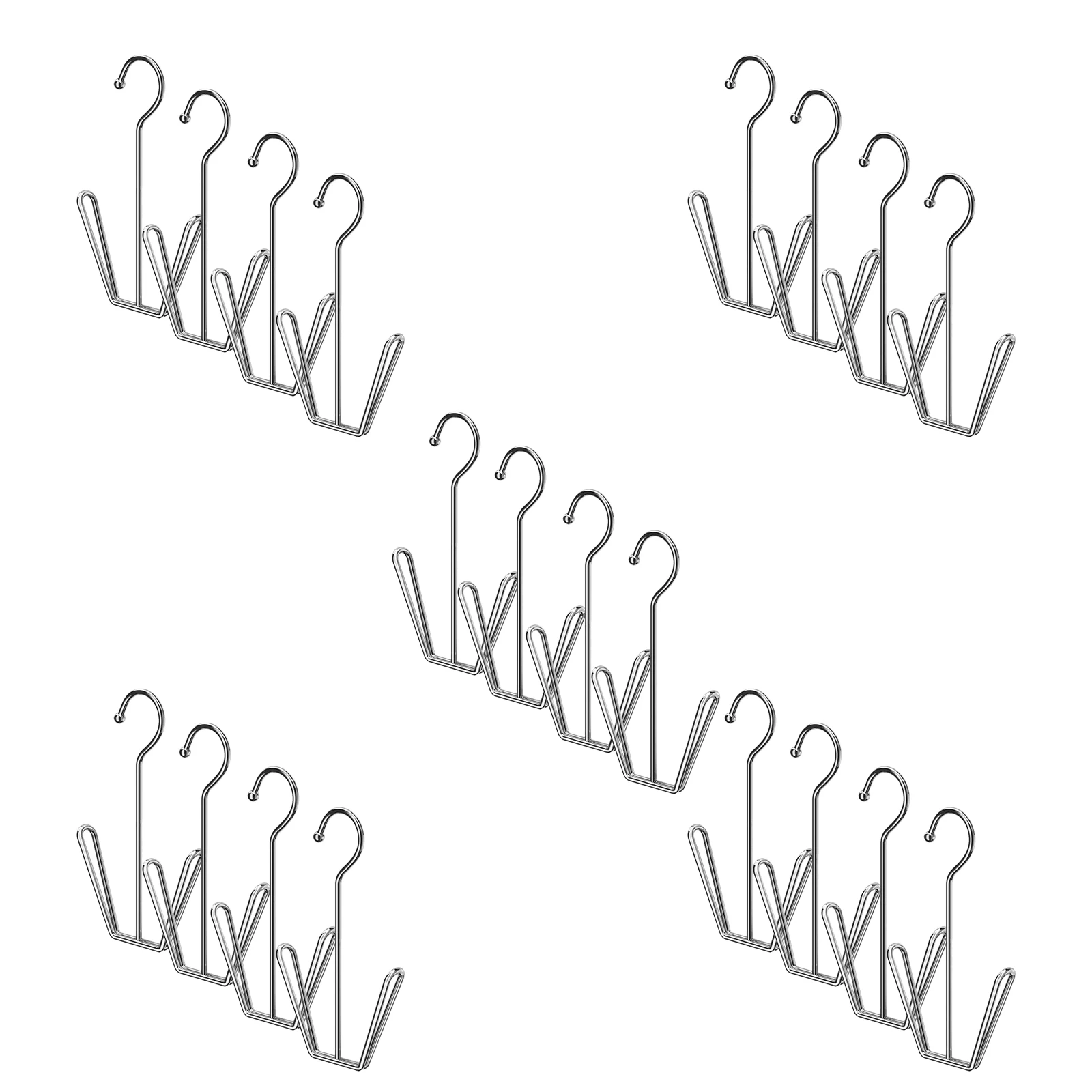 

20Pcs Stainless Steel Double Hook Shoe Drying Rack Shoe Hanger Hanging Slippers Sneakers Closet Organizer Space Saver