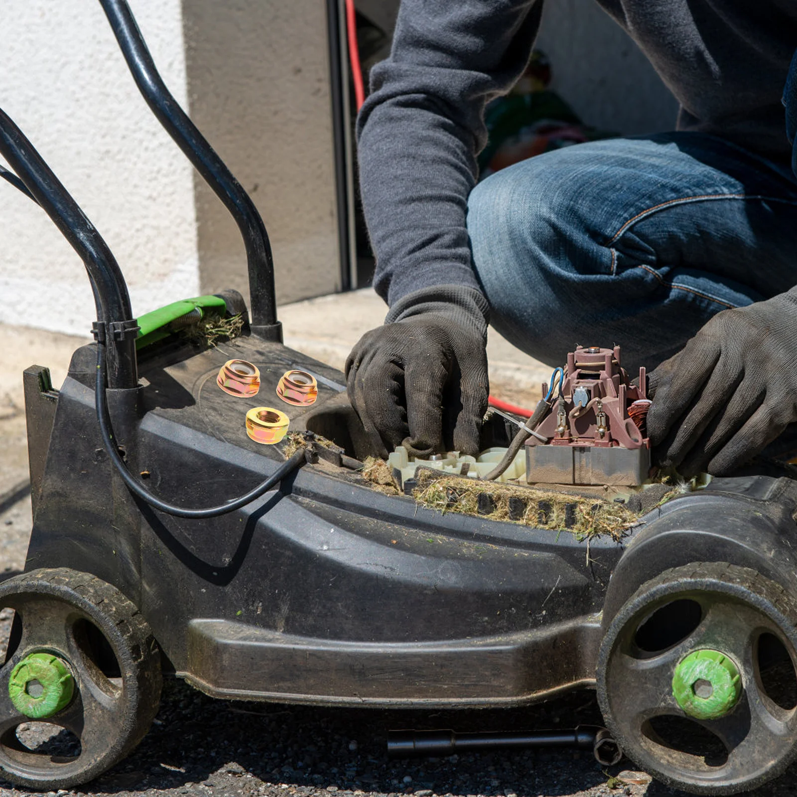 

10Pcs Grass Trimmer Lawn Mower Nut Metal Replacement Spindle Shaft Lock Nut Working Head Repair Fixing Edger Lawn