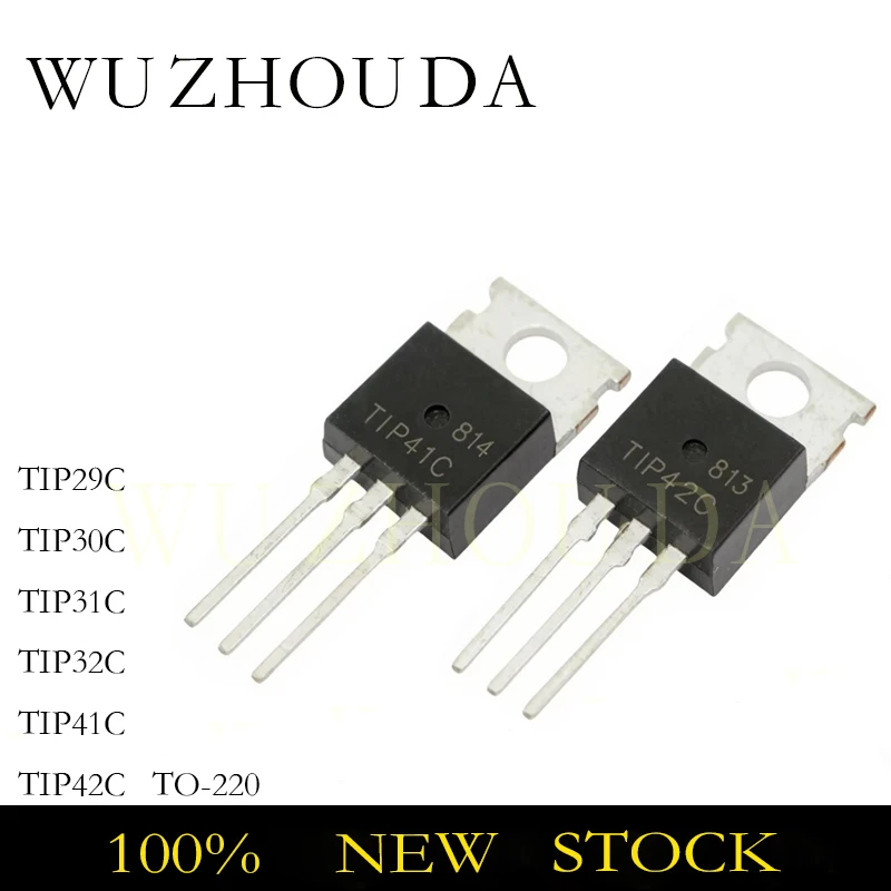 20PCS TIP29C TIP30C TIP31C TIP32C TIP41C TIP42C TO-220 TIP 29 30 31 32 41 42 C TO220 NPN PNP TRANSISTOR NEW STOCK