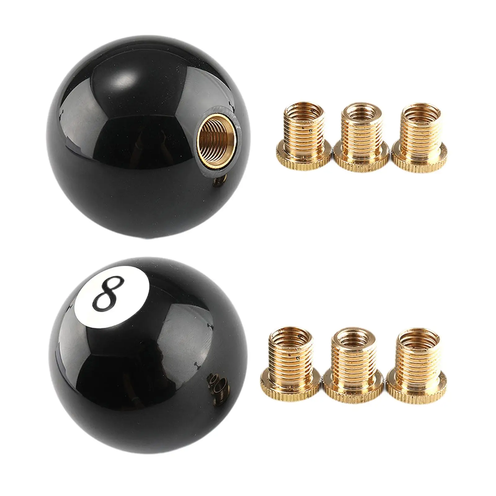 Generic Round Ball Car Gear Shifter Knob with 3 Adapters Directly Replace