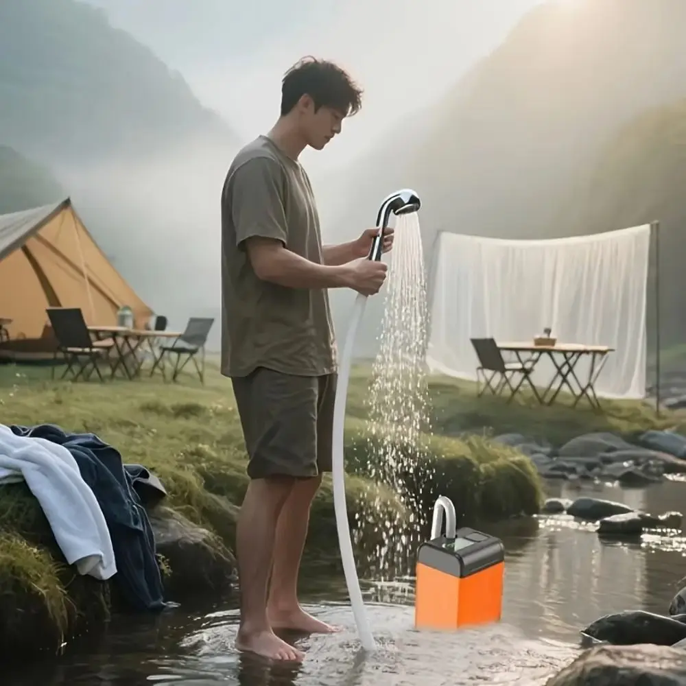 Intelligent Temperature Measurement Portable Shower with Suction Cup IPX7 Waterproof Electric Shower Durable