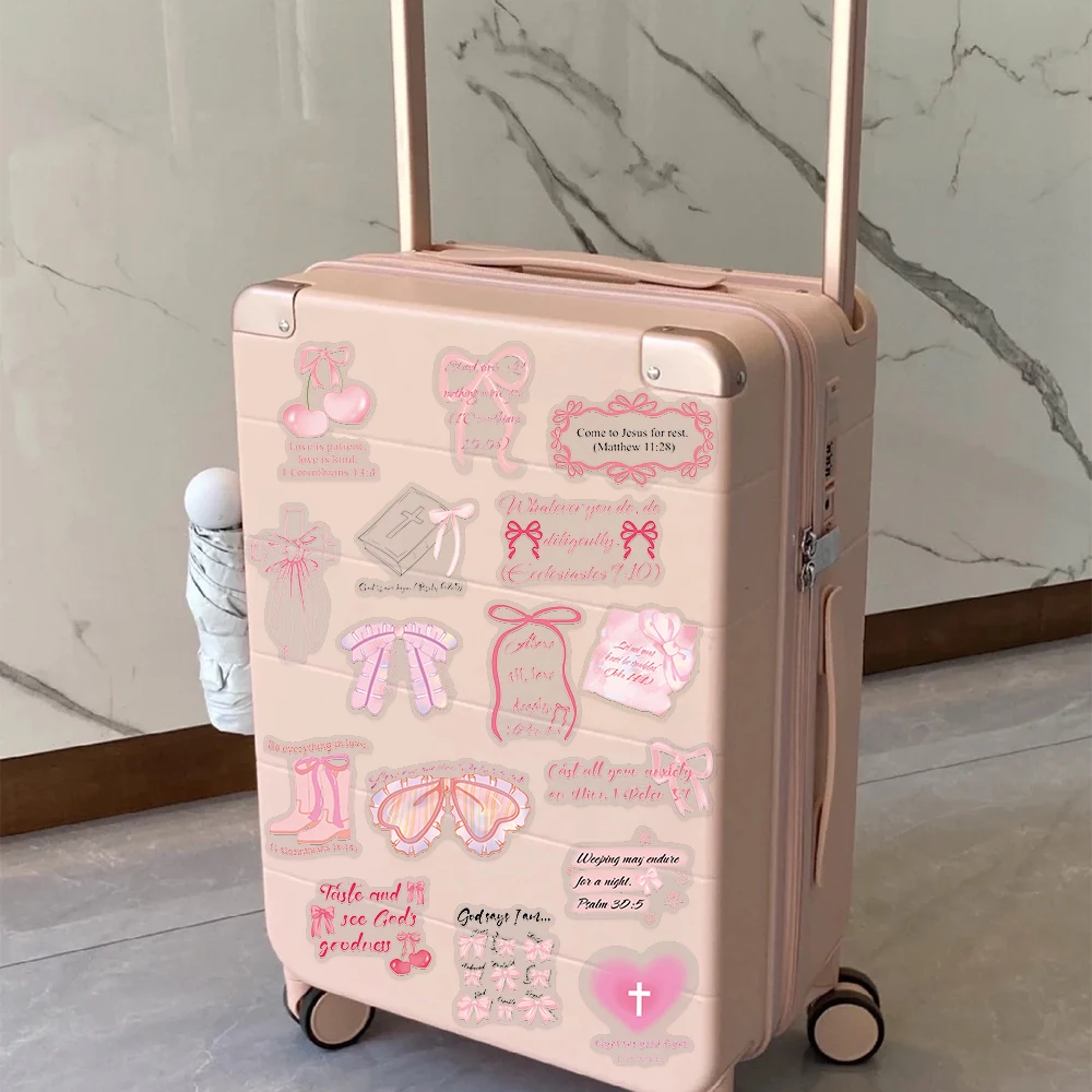 50 قطعة الكرتون الوردي Bownet الكتاب المقدس ملصقات الحيوانات الأليفة شفافة الشارات للهاتف حقيبة خوذة DIY بها بنفسك ملصقات مقاومة للماء الجمالية #6