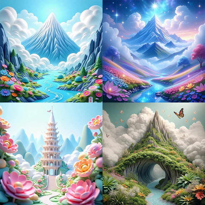 Three Ratels QL237 Dreamy Fairy Tale World Cartoon Landscape Wall Stickers for Children's Bedroom Decoration
