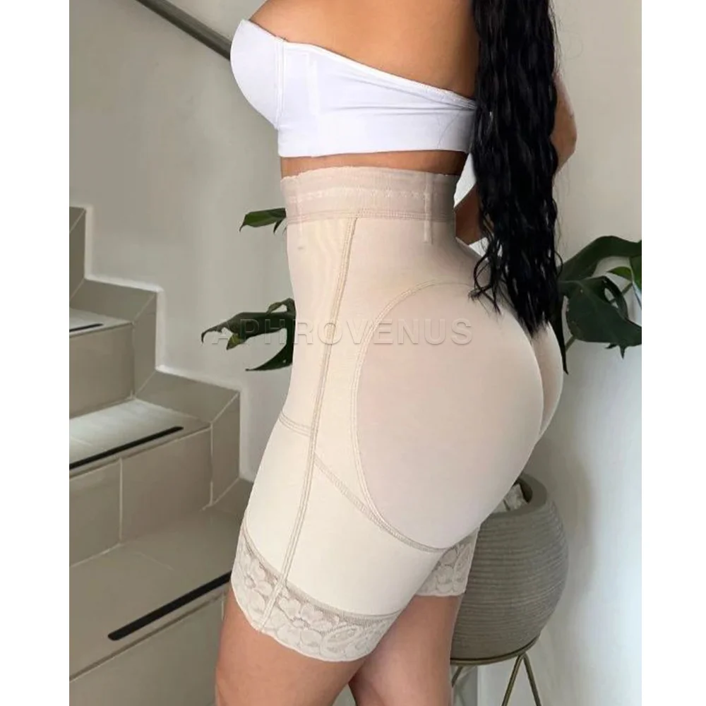 Fajas Colombianas High Waist Waist Trainer Shapewear with Hook Postpartum Compression Hip-lifting Shorts Hourglass Figure Shaper