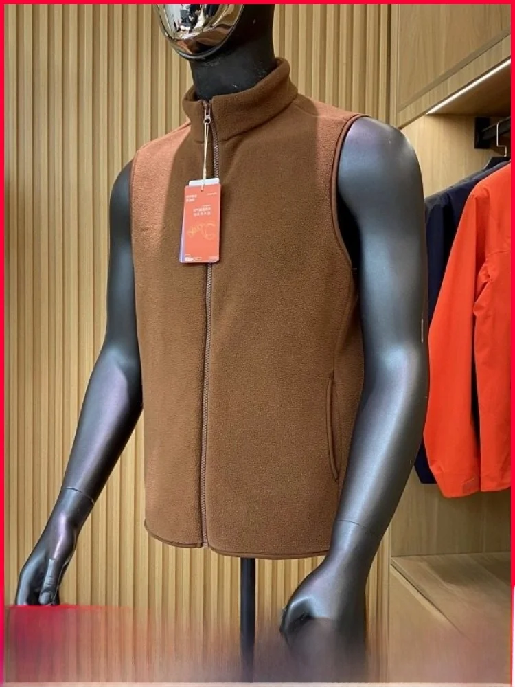 

Thermal Loing Anti-Static Fce Lined Outdoor Casual Vest New Autumn Winter ex Stand Fit Zipper Decorated Polyester...