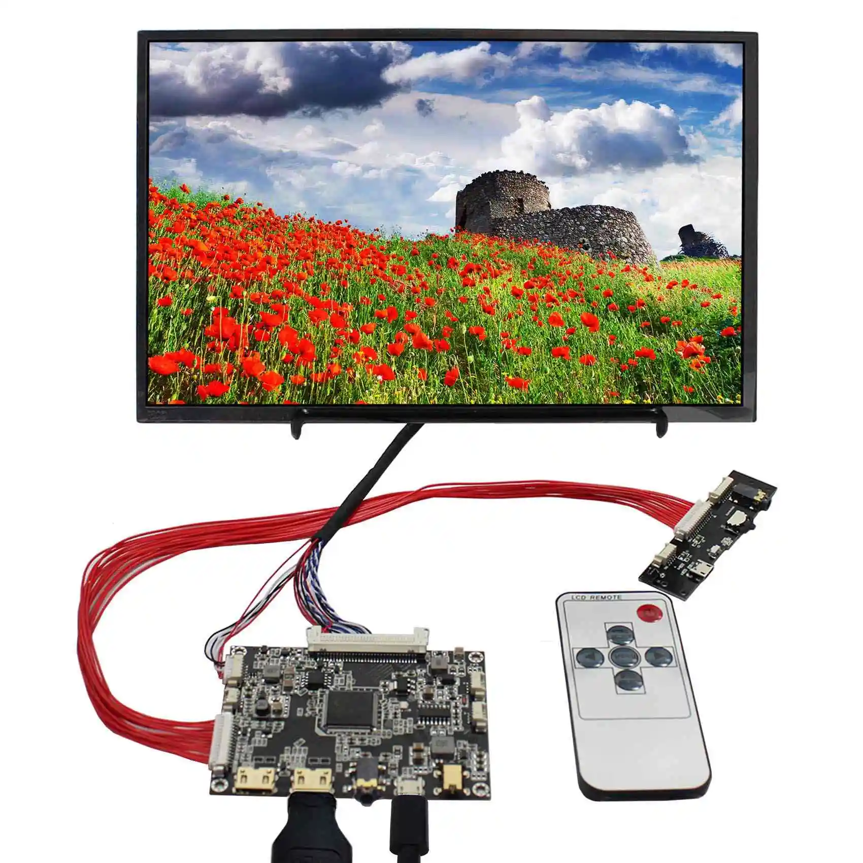 شاشة 10.1 بوصة 1280X800 IPS LCD 1300:1 مع لوحة تحكم LCD صغيرة HD MI