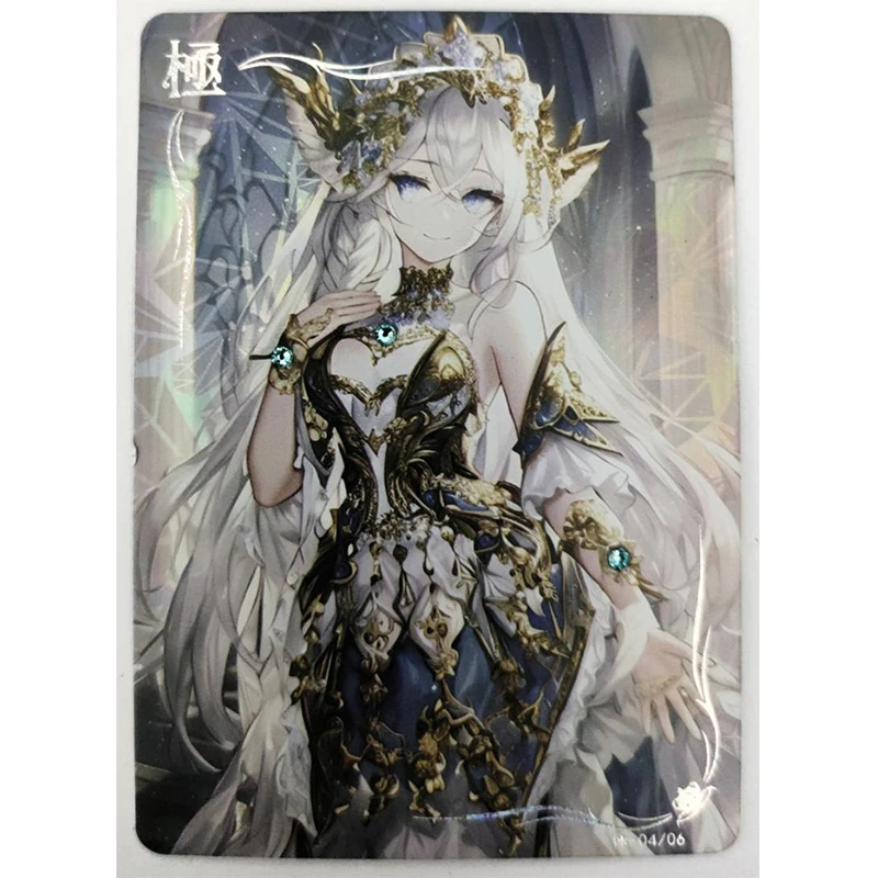 Anime Goddess Story Rare Limited Edition Diamonds Refractive Flash Cards albedo Toys for boys Collectible Cards Birthday Gifts