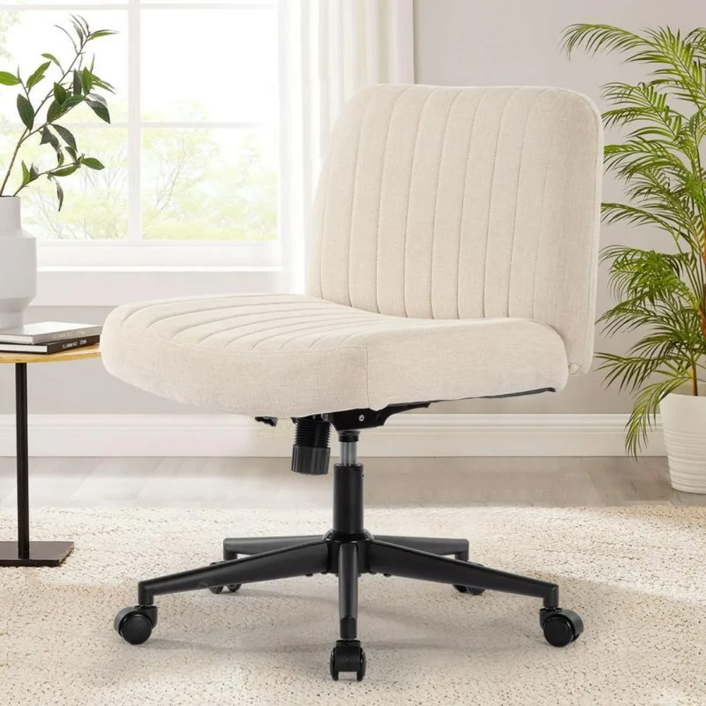 

Office Chair, Wide Comfortable Office Chair,Wheel-less Armless Computer, Swivel Fabric Dresser, Height Adjustable Simple Chair