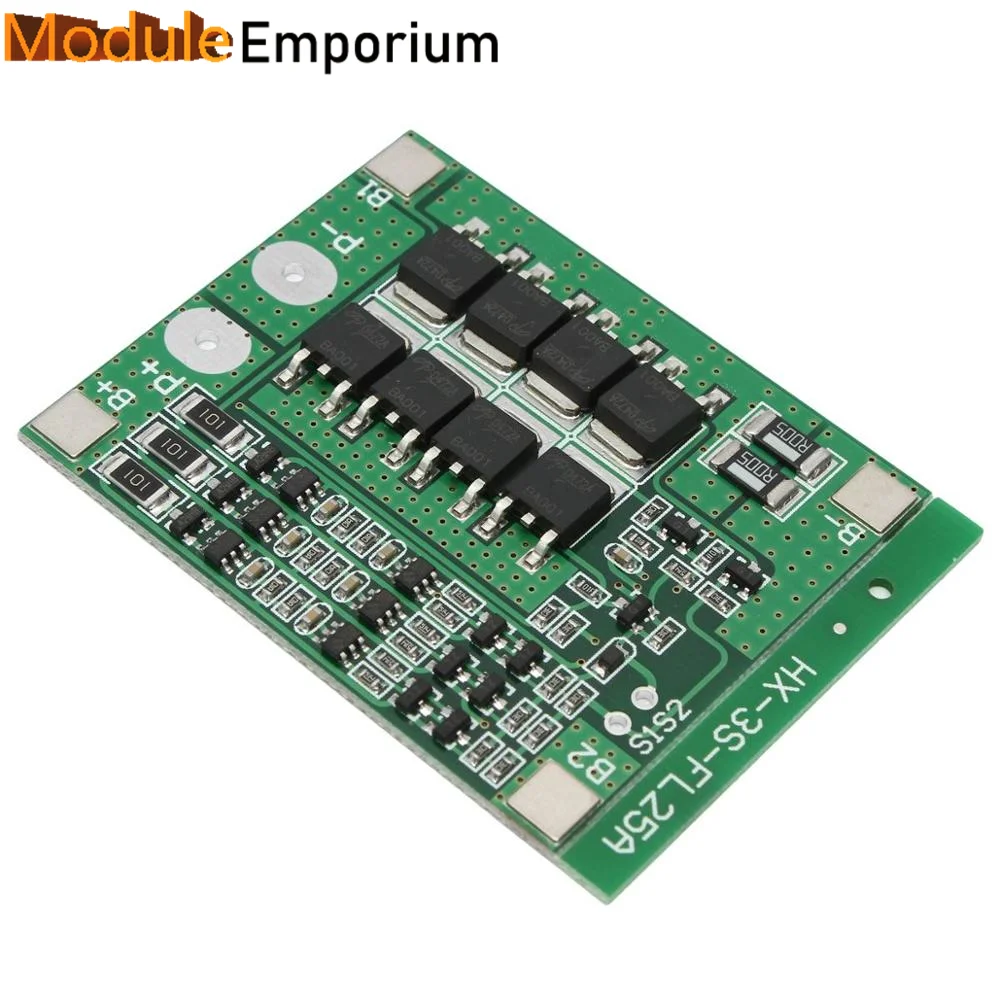 3S 12V18650 Lithium Battery Protection Board HX-3S-FL25A-A 11.1V-12.6V with Equalization 25A Over-Current Protection