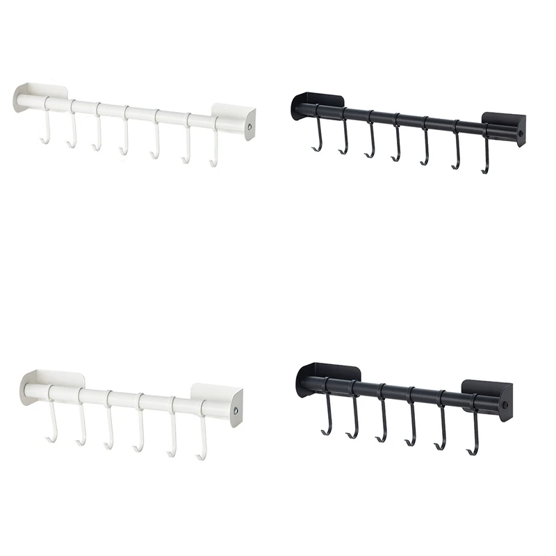 Hook Hanging Rod Rack Free Punching Multi-Functional Spatula Storage Wall-Mounted Rack Bathroom Storage