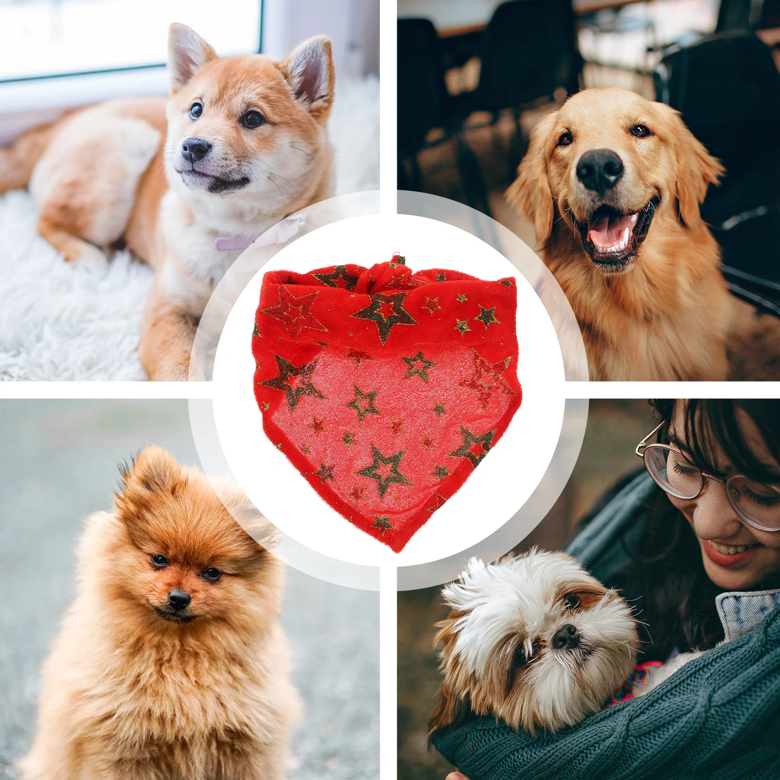 Dog Christmas Saliva Towel Accessories Pet Triangle Washable Bandana Scarf Scarfs Bandanas Towels