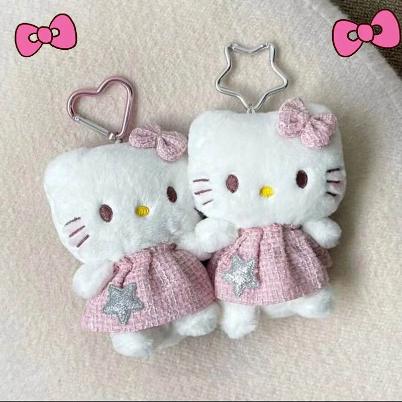 Plushies Sanrio Keychain Kawaii Hello Kitty Bag Pendant Creative Love Buckle Bag Pendant Phone Hanging Keyring Accessories Gifts