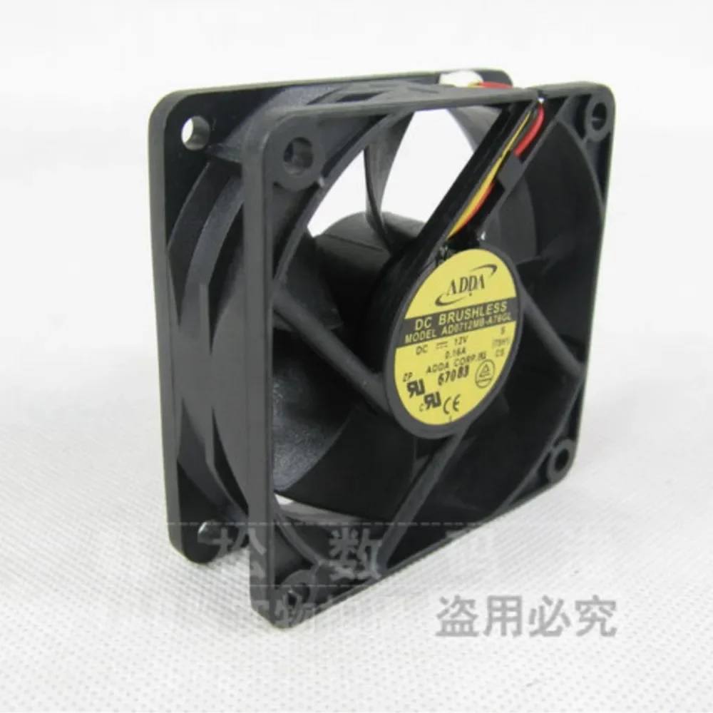 For ADDA AD0712MB-A76GL 70mm Fan — 7025 (70x70x25mm) 7cm DC 12V 0.16A 3-Wire Server Cooling Fan — Square Fan for Servers