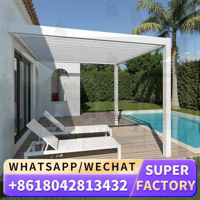 

Hot Sale Manual Aluminum Pergola Gazebo for Garden Sun Shading Outdoor Backyard Use pergola
