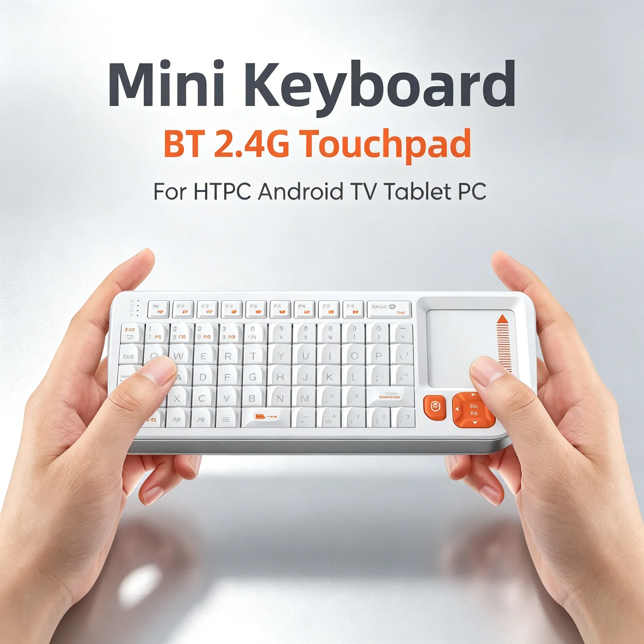 Custom K809 Mini Wireless Keyboard – BT/2.4G, Built-In Touchpad, All-in-One Numpad & Media Keys, for HTPC/Android TV/Tablet PC