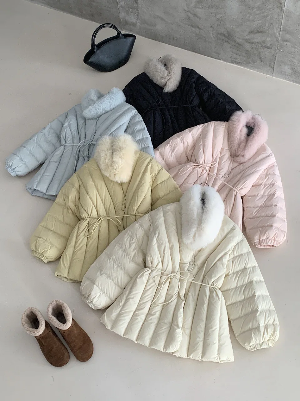 Real Fox Fur Snow Parka Medium-length Down Jacket for Women Winter Fashion Sweet and Thickened Waist-cinching Slim-fit Coat