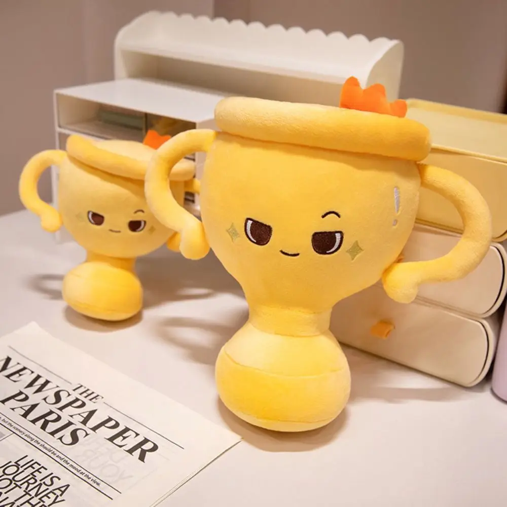 Trofeo de campeón de algodón PP, juguetes de peluche, simulación de trofeo de victoria, muñeco de peluche con forma de trofeo, juguetes de peluche de animales de dibujos animados Ins