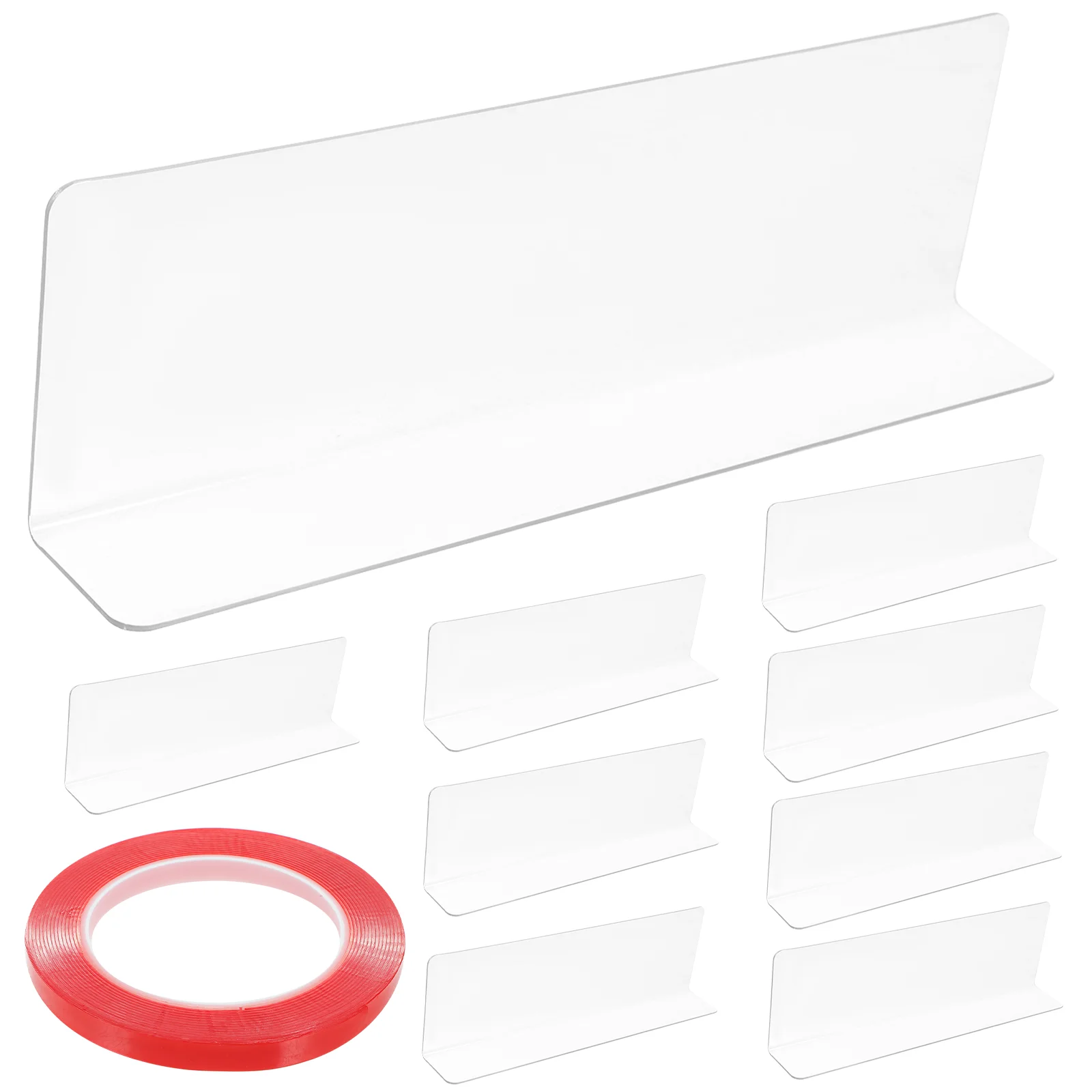 Shelf Divider Supermarket Baffle L-shaped Pvc Transparent Plastic Tray Dividers for Cabinets Refrigerator Dresser Drawer Wire