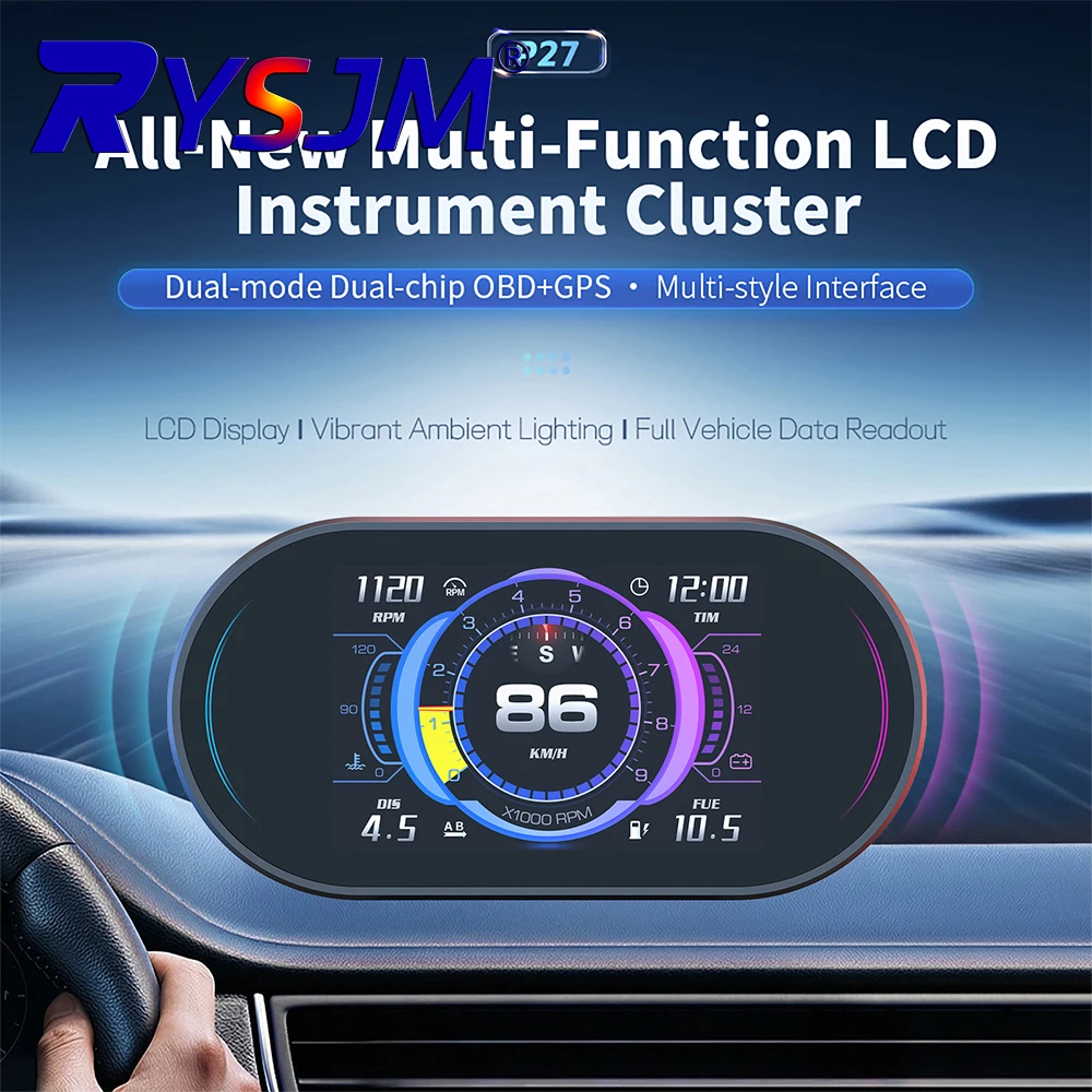 P27 OBD2 Car On-Board Computer Auto Digital Computer Display OBD 2 Scanner Fuel Consumption Water Temperature Gauge