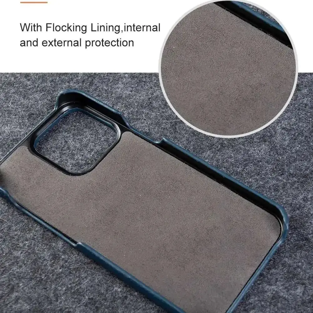 Etui na telefon z prawdziwej skóry premium do iPhone'a 17 16 15 Pro Max 11 12 13 14 Plus XR XS Max, luksusowe, wykonane w 100% z prawdziwej skóry, biznesowe etui. — zdjęcie produktu 5
