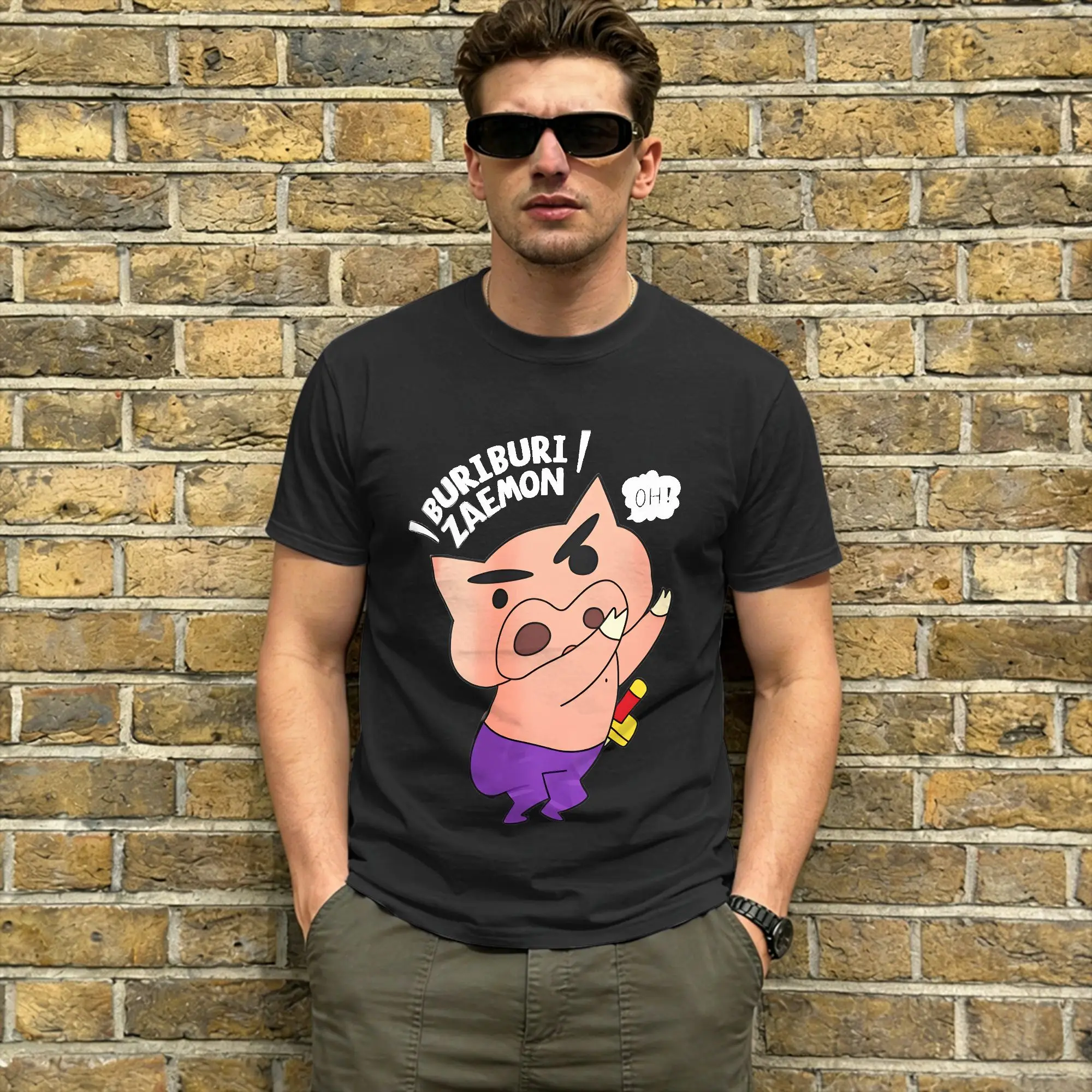 Vintage T-Shirt Beach Crayon Shin-chans Fashion T-Shirts  100 Cotton Tee Shirt for Man Aesthetic Custom DIY Short Sleeve Tops