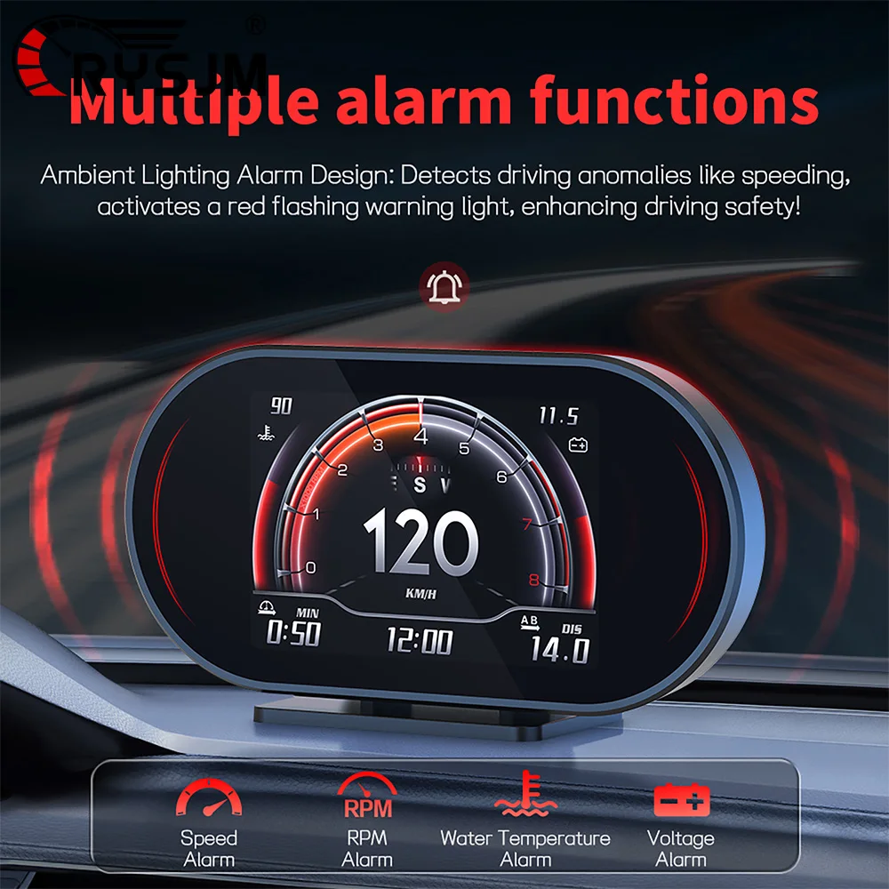 

P27 GPS+OBD HUD Car Head Up Display OBD2 Car Electronics LCD Display Speedometer RPM voltage Water Temperature Fuel Level hud