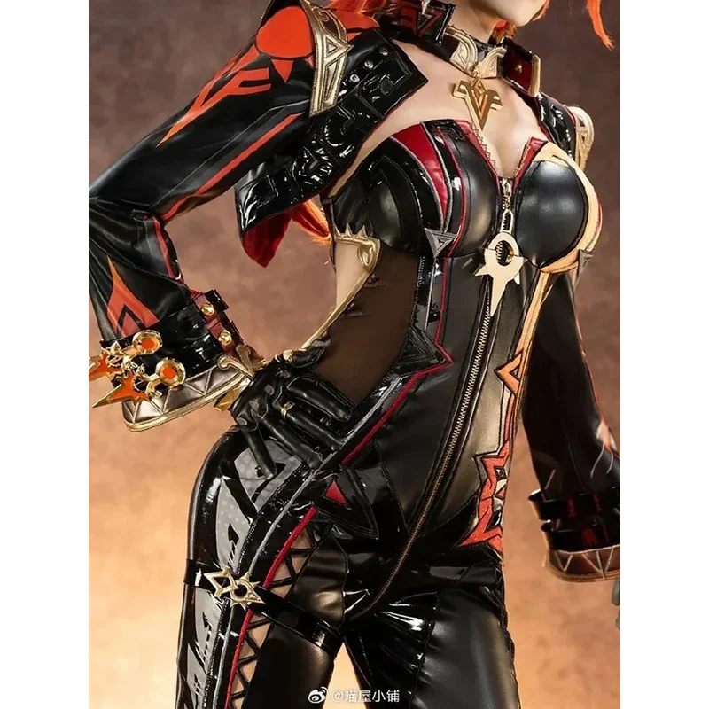 Mavuika Genshin Impact Pyro Archon Black Cosplay Costume Anime Role Play Game Carnival Halloween Party Outfit Premium Cos Wig