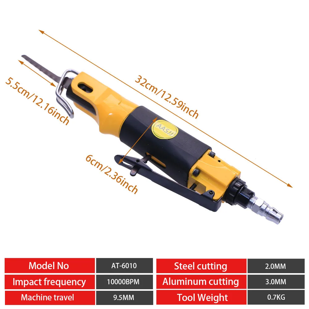 AT-6010 Low Vibration Reciprocating Airsaw, Metal Cutting Saw, 9.5MM Stroke Length, 10,000BPM