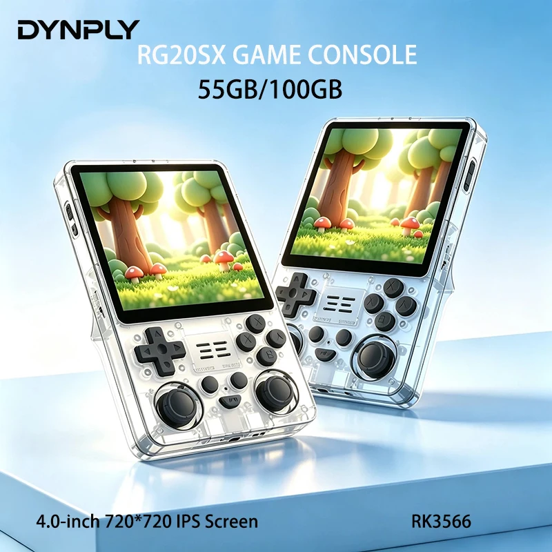 POWKIDDY RGB20SX 4.0-inch 720*720 Screen RK3566 Retro Handheld Game Console Open Source Linux 5000mAh High-Capacity Battery