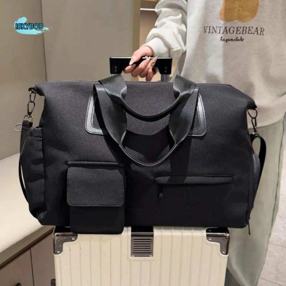 

with Dry Wet Separated Travel Duffle Bag Carry On Shoe Compartment Luggage Handbag Solid Color Large Capacity