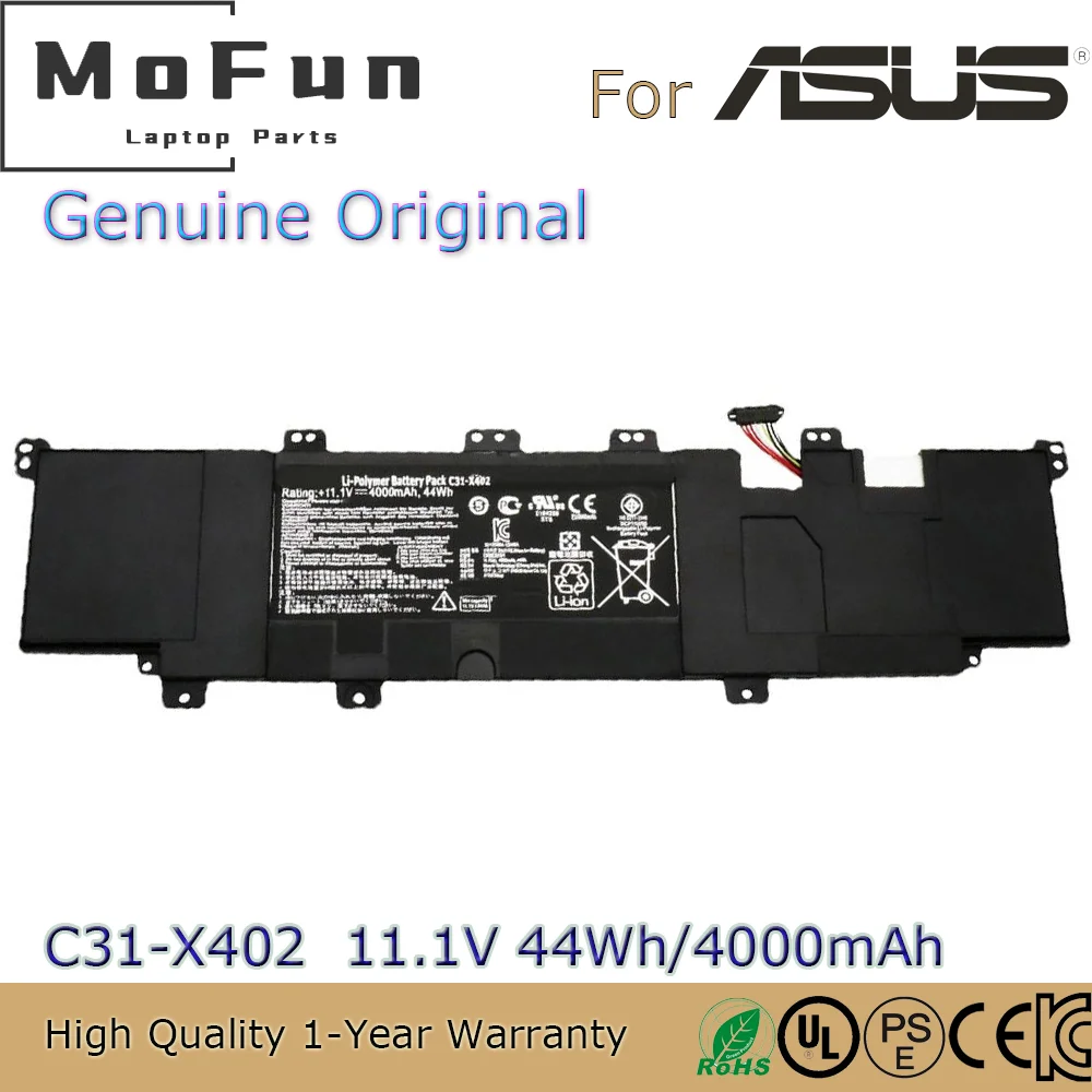 

Brand New Original C31-X402 11.1V 44Wh Laptop Battery for Asus VivoBook F402CA S300CA S300E S400CA S400E 0B110-00210000