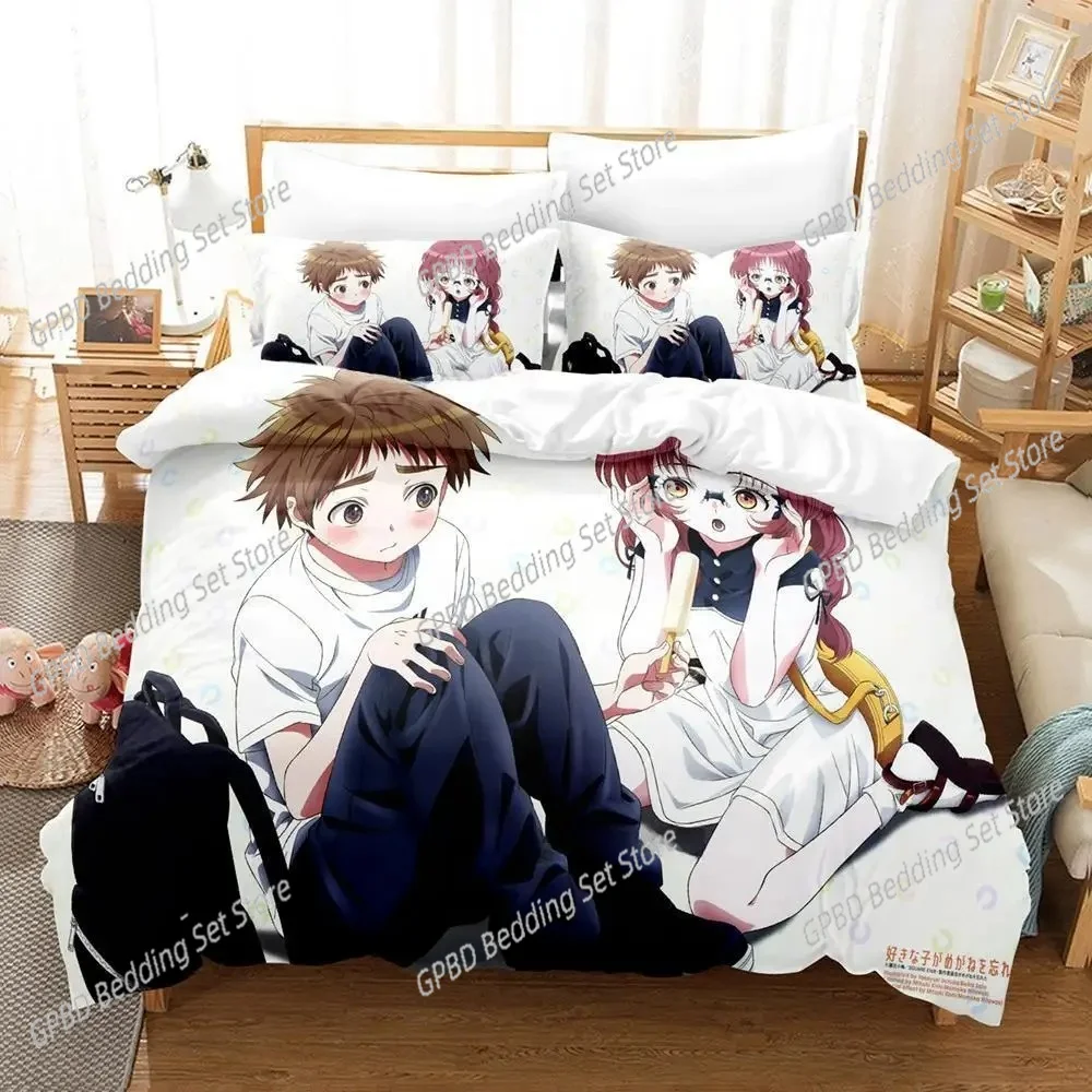 

Anime The Girl I Like Forgot Her Glasses 3D Bedding Set Duvet Cover Pillowcases Single Twin Full Queen King Size Home Decor