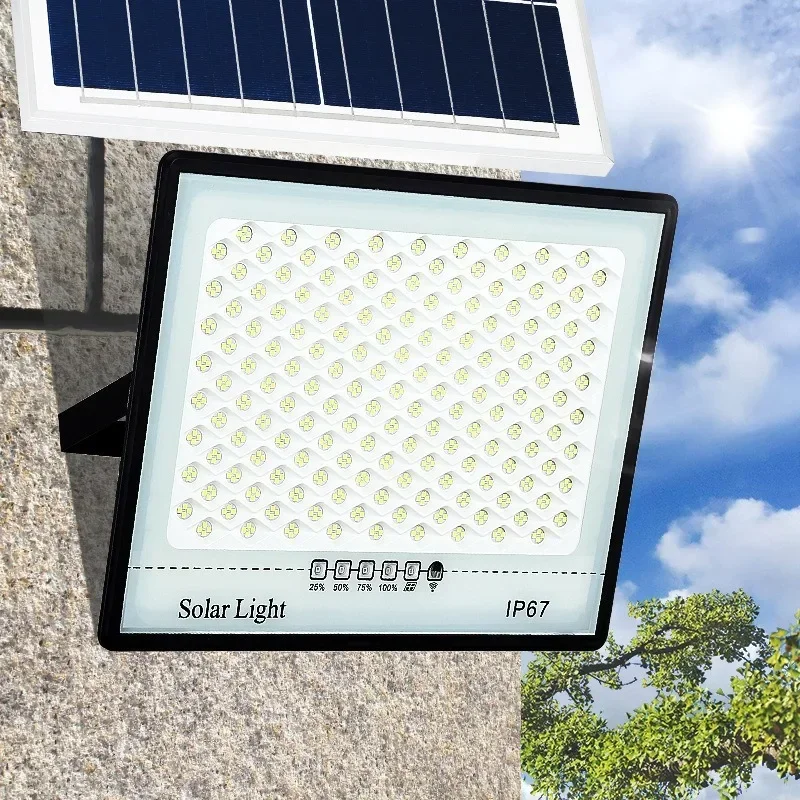 Outdoor Solar LED Floodlights Garden Porch IP67 Waterproof Solar Lights Spotlight Indoor Outdoor Emergency Lighting Wall Lights