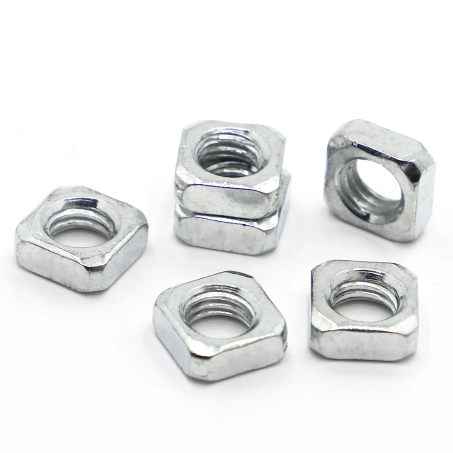 5-50pcs DIN557 GB39 Galvanized Steel Metric Threaded Square Nut M3 M4 M5 M6 M8 M10 M12