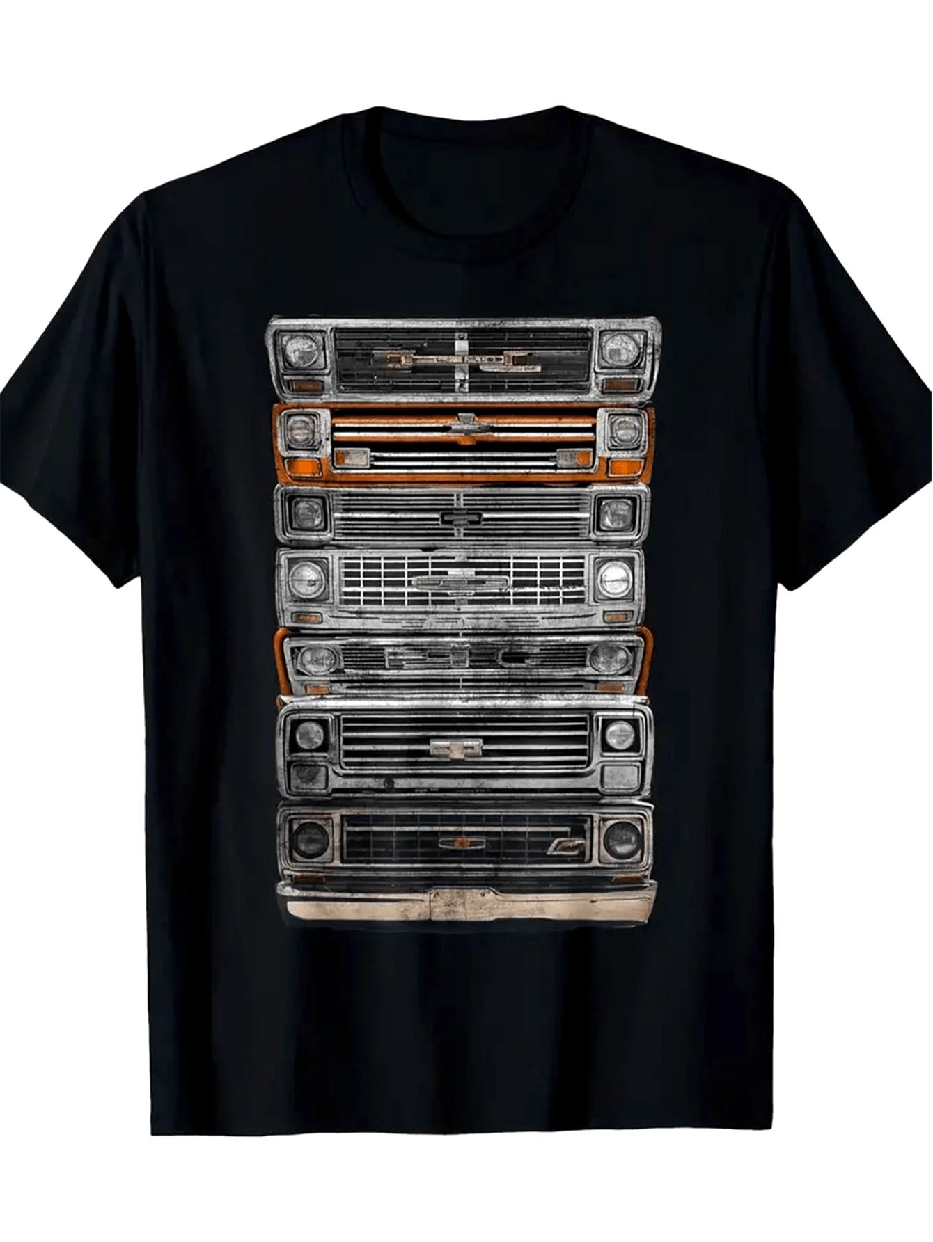 Vintage Pickup Truck Graphic T-Shirt 100% Cotton O-Neck Short Sleeve Summer Casual Mens T-shirt Streetwear