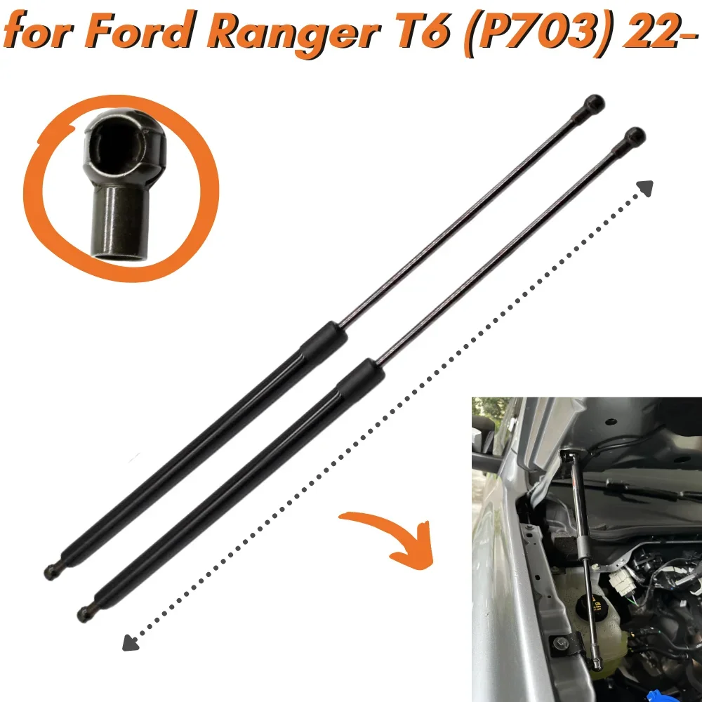 

Qty(2) Carbon Fiber Hood Struts for Ford Ranger T6 (P703) 2022-Present Front Bonnet Gas Springs Shock Absorber Lift Supports