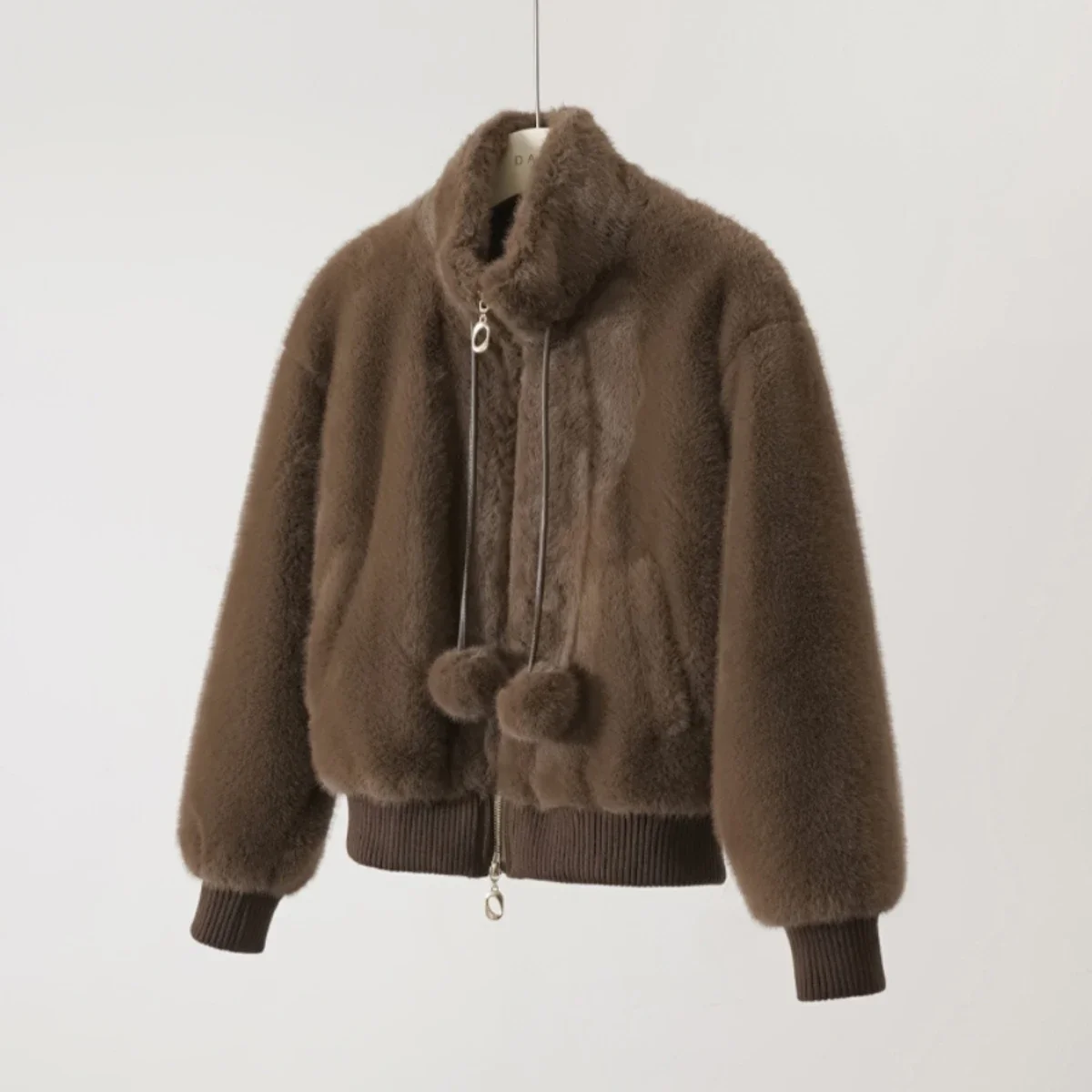 Maillard Cappotto corto in peluche con colletto rialzato Cappotto invernale da donna piccolo e morbido ceroso