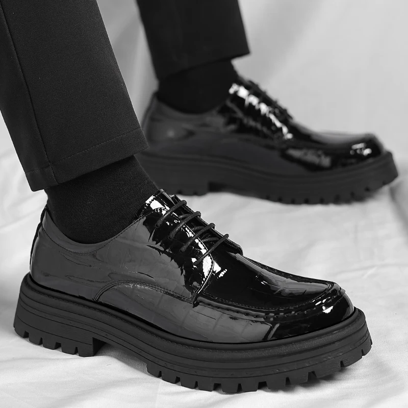 จระเข้พิมพ์รองเท้าผู้ชายรองเท้าหนังผู้ชาย Italiano Oxford รองเท้าผู้ชายธุรกิจชุดสํานักงาน 2025 Italiano Zapatos