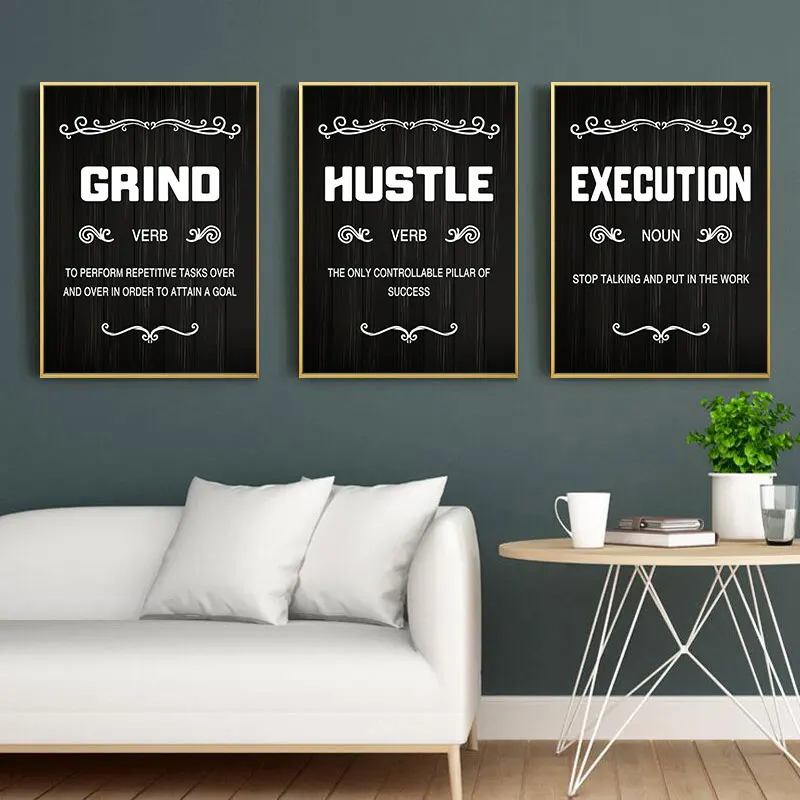 Inspirational Quotes Canvas Art Poster Prints Simple Motivational Words Wall Decorative Picture for Home Office Living Room​