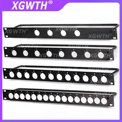 Rack Patch Panel 4 8 12 16 Way Channel 1U Flight Case Mount For XLR Connecctor Male Female Speaker Video Audio Cable Plug 19