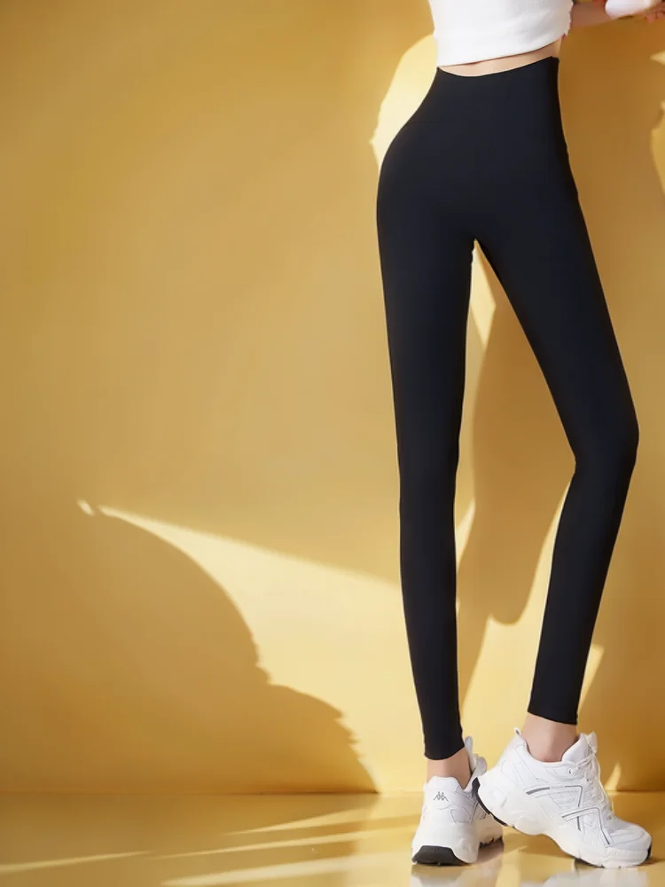 Flared Leggings Women Wide-Leg Every Day Drawstring Abdomen Wrap Contrasting Jacquard Basic Performance Bottoming Feel Pilates