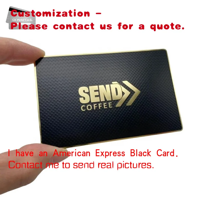 

custom.Custom Engraved Premium Black Electroplated Stainless Steel Business Card VIP Membership Screen Printed Durable