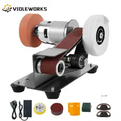 Mini Belt Sander Multifunctional Electric Belt Grinder 7 Adjustable Speed Low Noise 15° Cutter Sharpener Sander Tool EU Plug