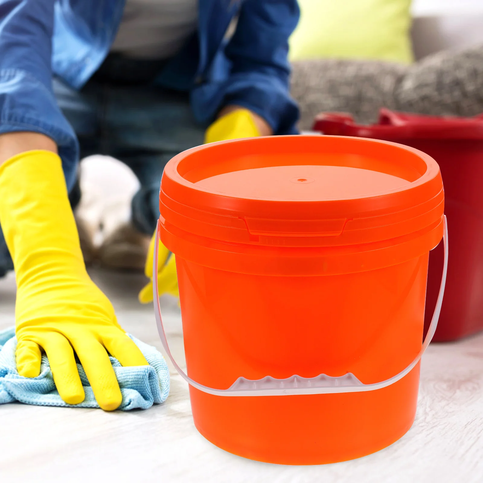 

Paint Bucket with Lid 5 Gallon Food Safe Plastic Storage Container Leakproof Hand-Held Painting Bucket for Leftover Paint Color